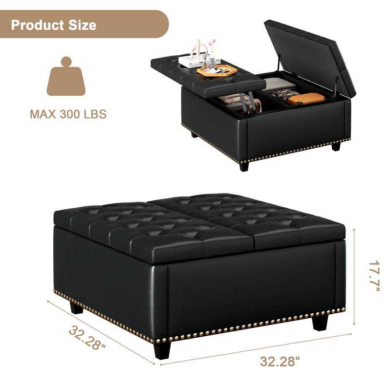 Chic Storage Ottoman with Stylish Footrest