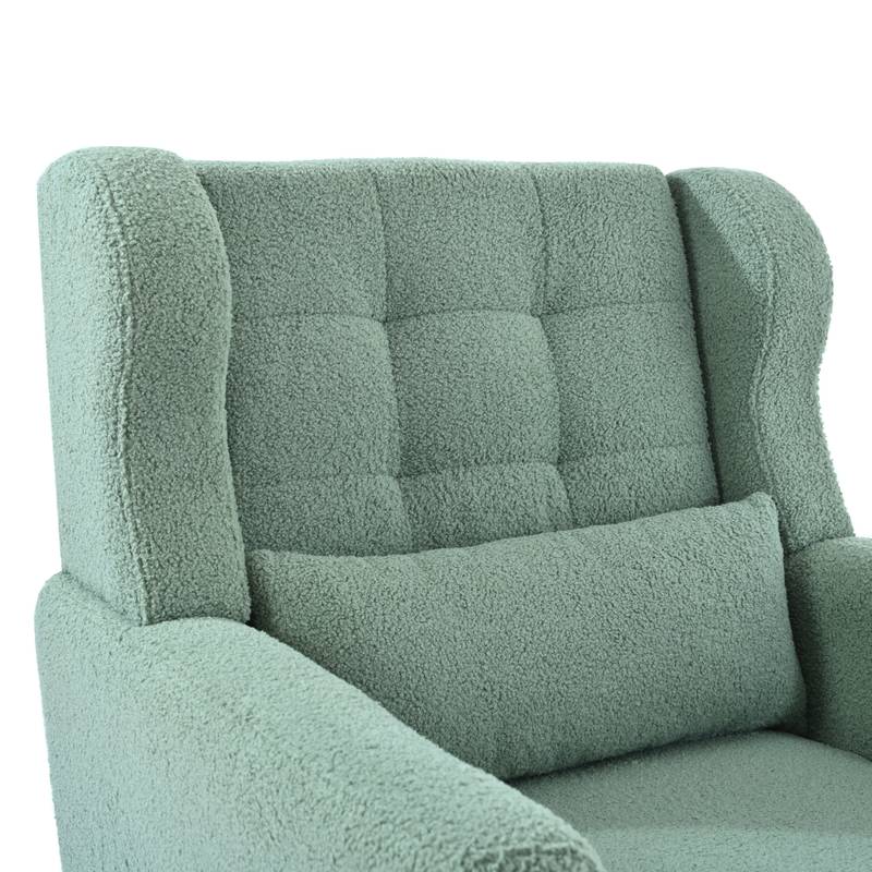 Cozy Teddy Accent Chair - Stylish Lounge Armchair in Light Green