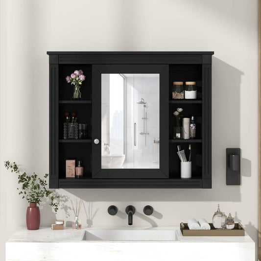 Sleek Bathroom Mirror Cabinet with Shelves