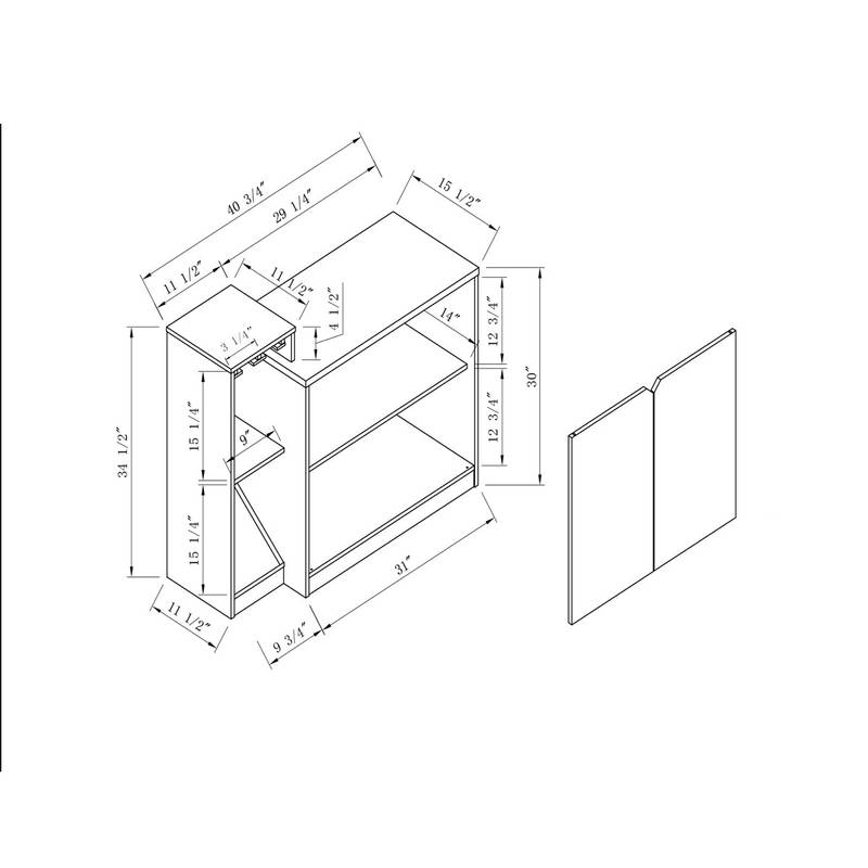 Chic Oak Wine Cabinet