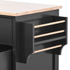 Versatile Kitchen Cart with Rubber Wood Top and Smart Storage