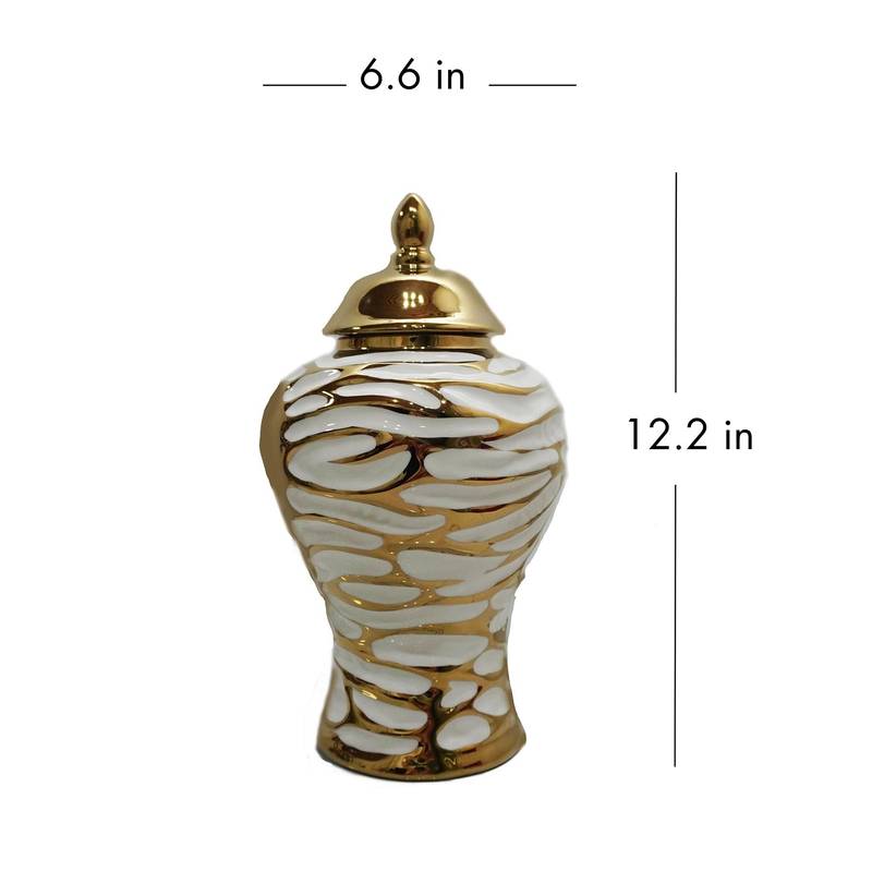 Elegant White & Gold Ginger Jar