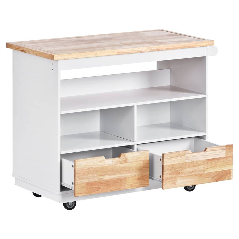 Versatile Rolling Kitchen Island with Storage and Wine Rack