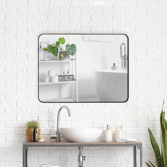 Chic Black Rectangular Wall Mirror