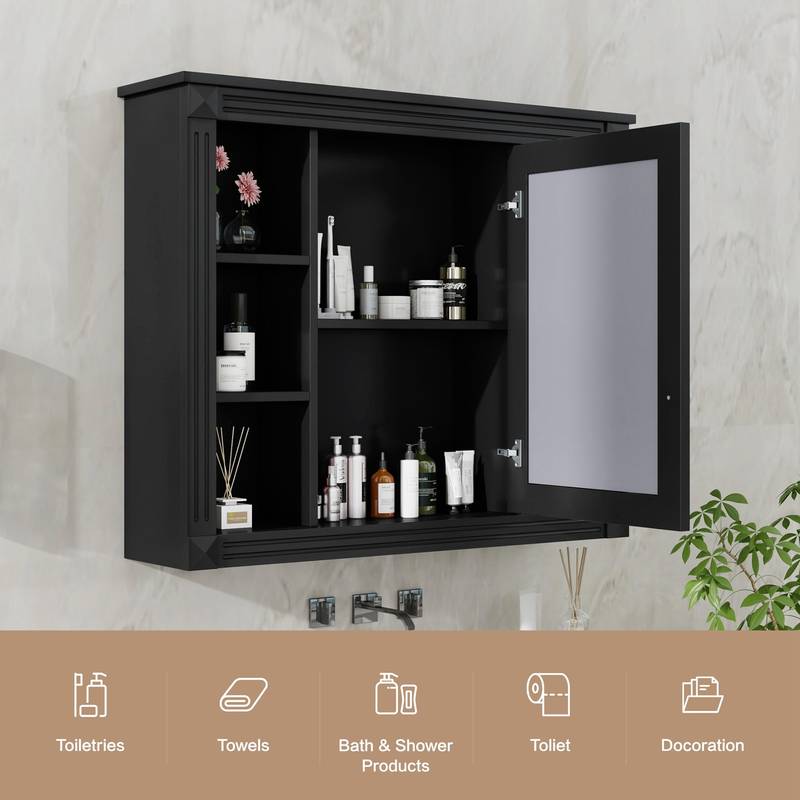 Sleek Bathroom Mirror Cabinet with Shelves