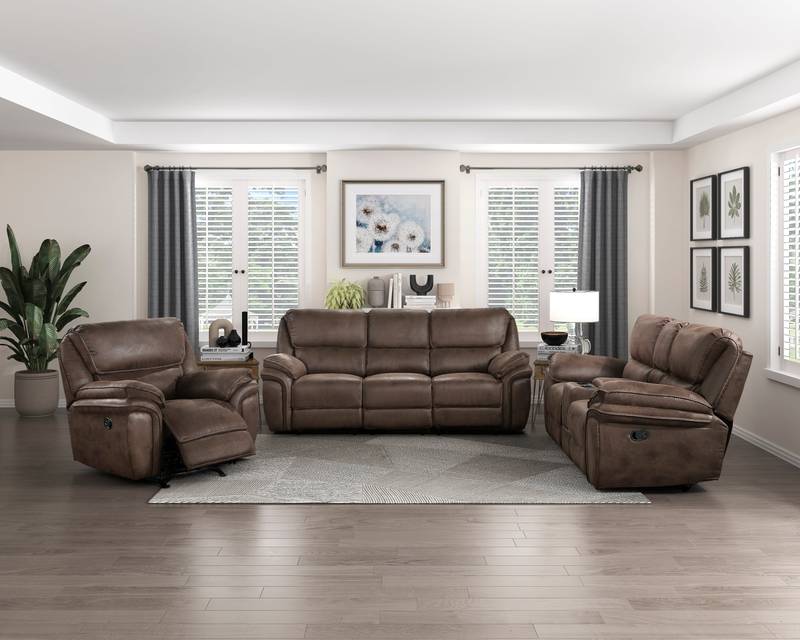 Cozy Chic Reclining Loveseat in Brown