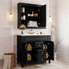 Sleek Black Bathroom Vanity with Mirror & Soft-Close Storage