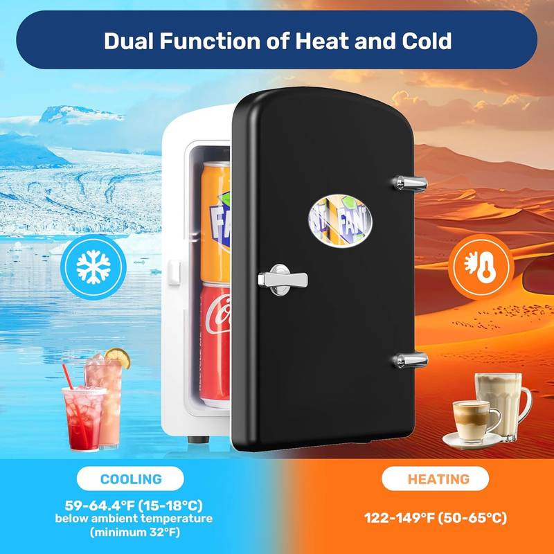 Chill & Warm Mini Fridge - Eco-Friendly Portable Cooler with Window
