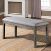 Chic Gray Padded Dining Bench