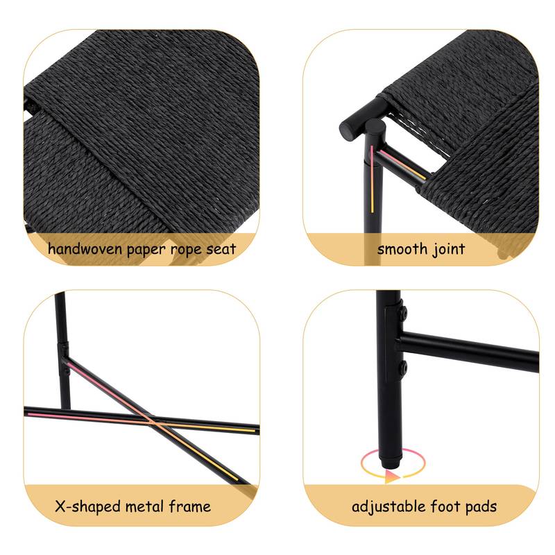 Chic Handwoven Footstool – Stylish Comfort for Any Room