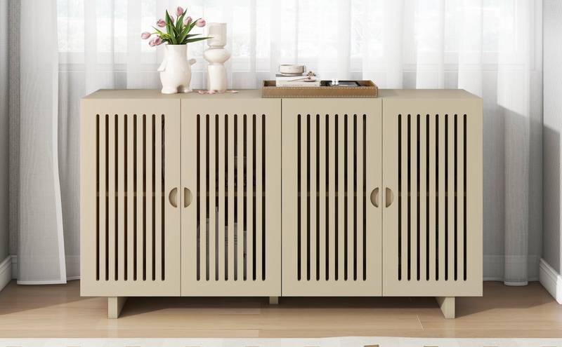 TREXM Chic Sideboard with Smart Storage and Stylish Hollow Doors