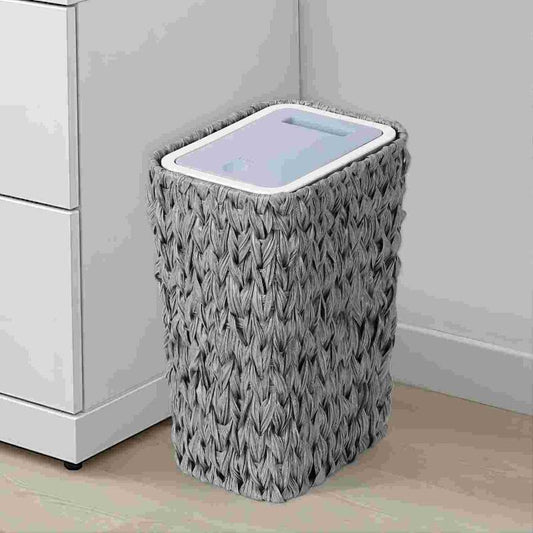 Chic Rattan Trash Can with Lid