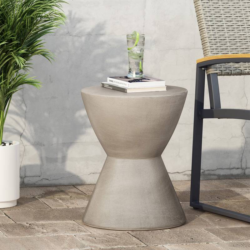 Chic Grey Outdoor Side Table