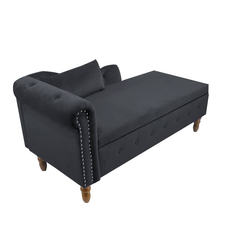 Velvet Dream Lounge Chair with Storage & Pillow