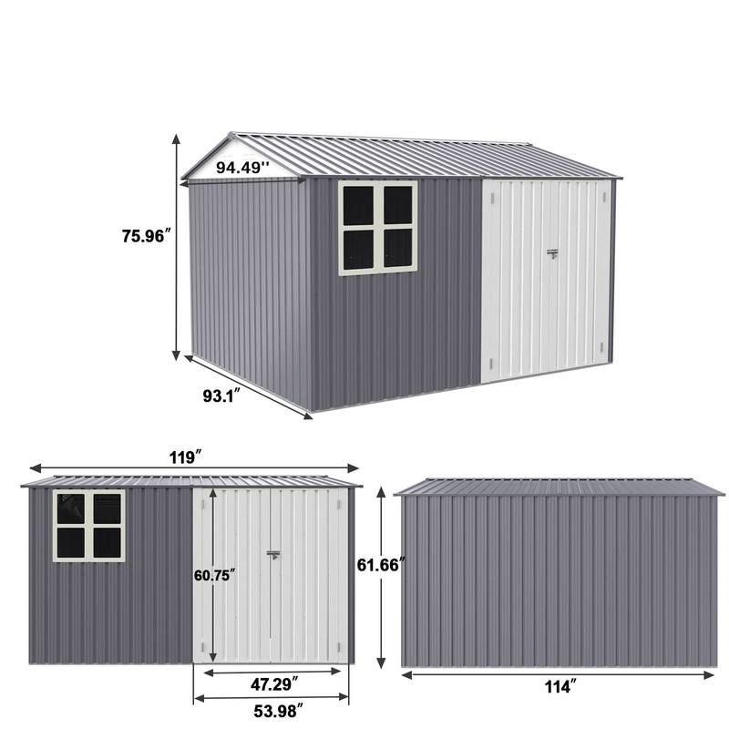 Sturdy Outdoor Storage Shed with Double Lock and Vents