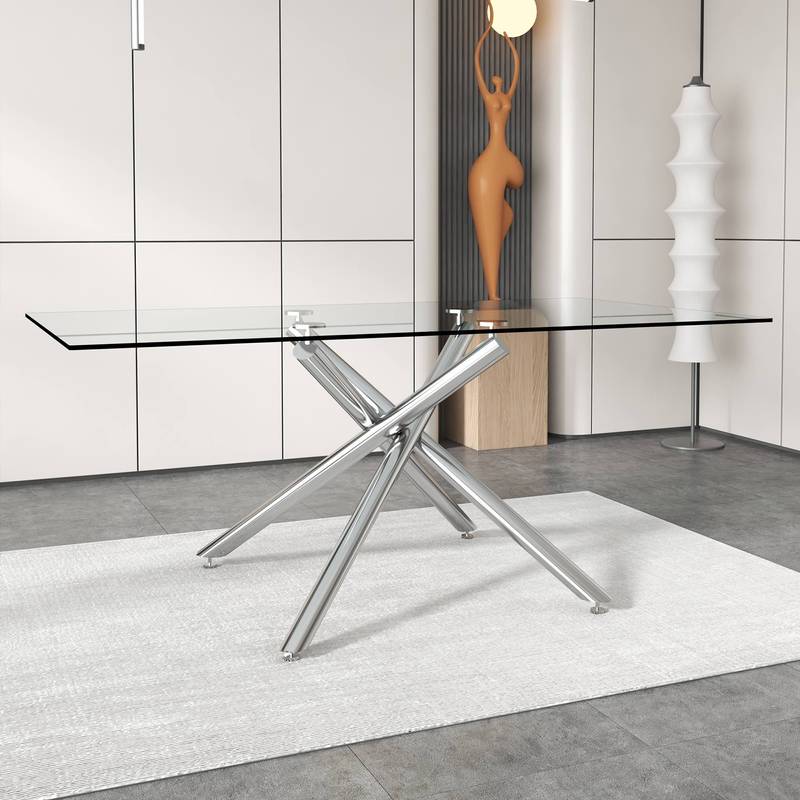 Sleek Glass Dining Table for Stylish Gatherings
