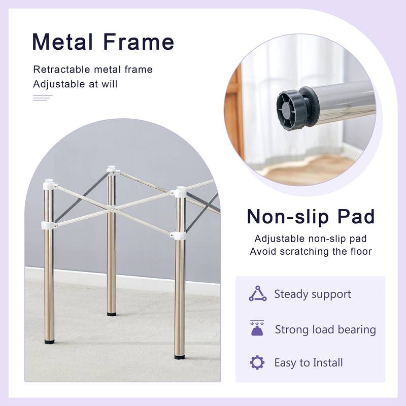 Compact Silver Folding Table Frame