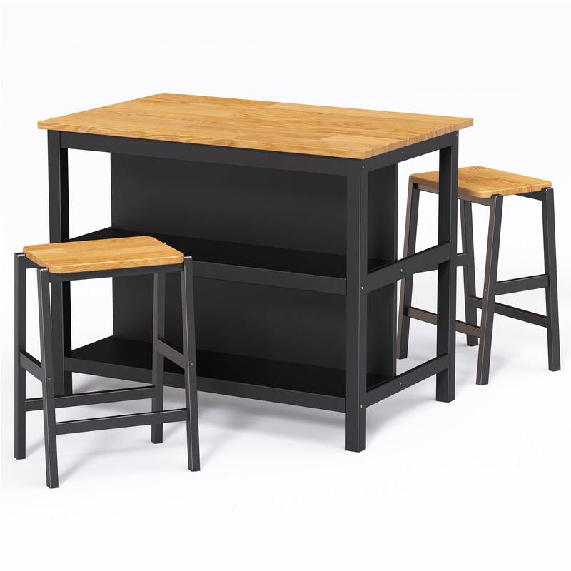 Cozy Rustic Dining Set for Two with Storage