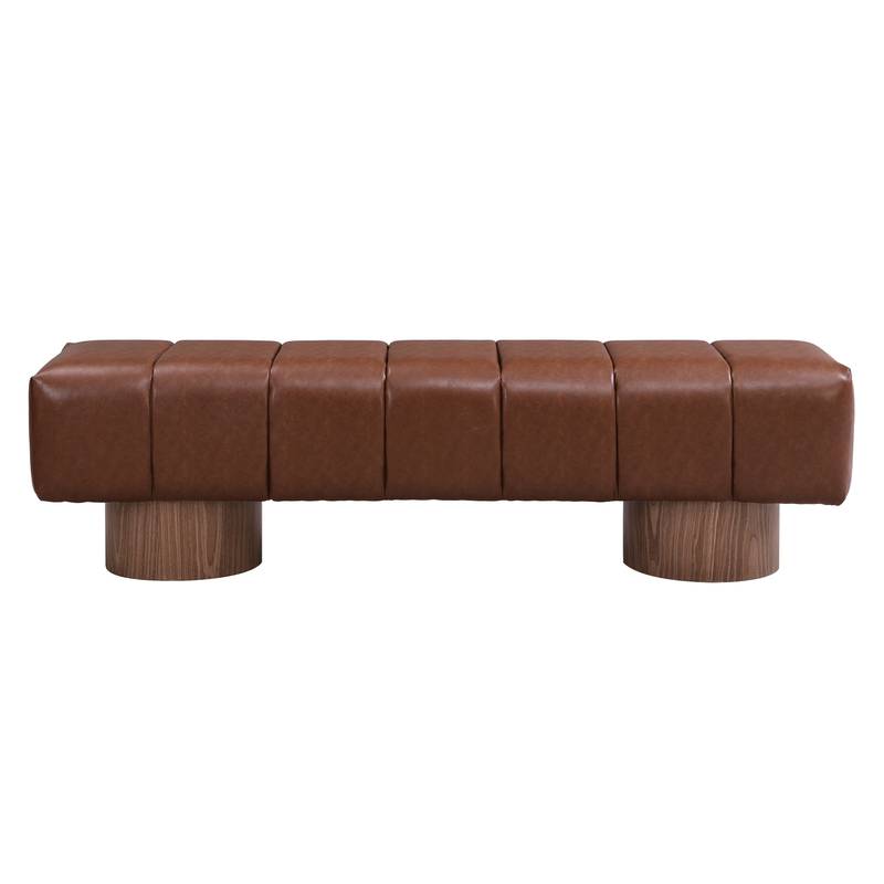 Cozy Brown Upholstered Bench - Versatile Seating for Any Room