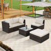 Chic Outdoor Wicker Lounge Set with Glass Table