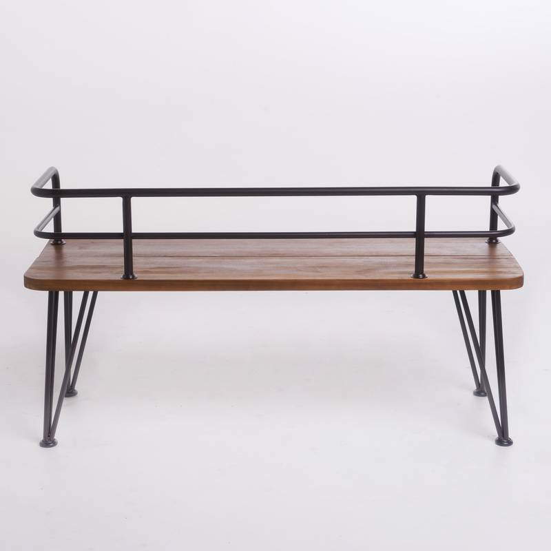 Zion Rustic Wood & Metal Bench