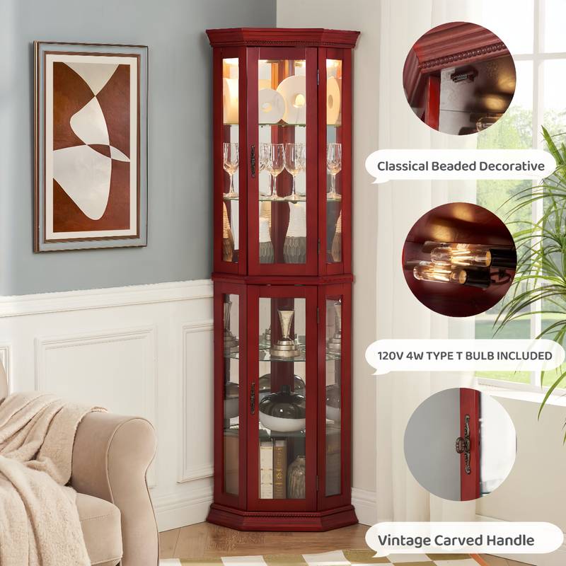 Luminous Corner Curio Cabinet