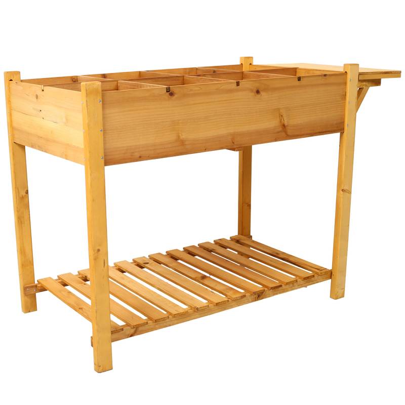 Garden Buddy Elevated Planter with Foldable Table & Storage