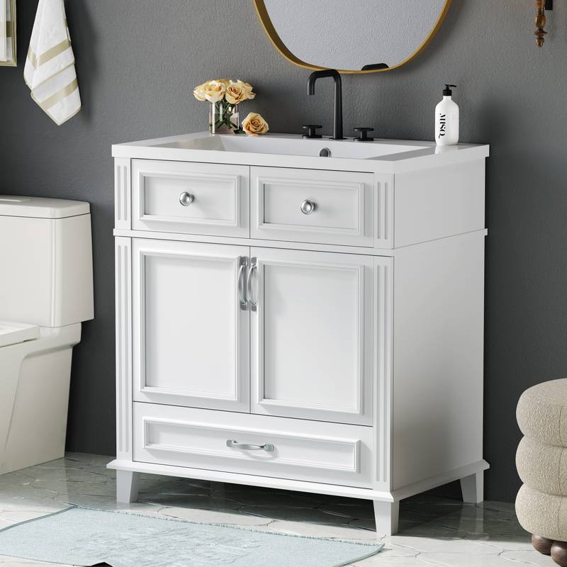 Charming Retro Bathroom Vanity with Soft Close Doors