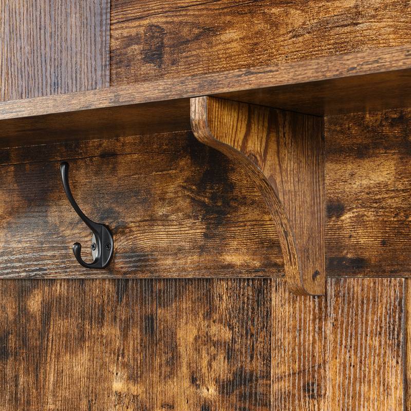 Rustic Charm Hall Tree with Storage and Hooks
