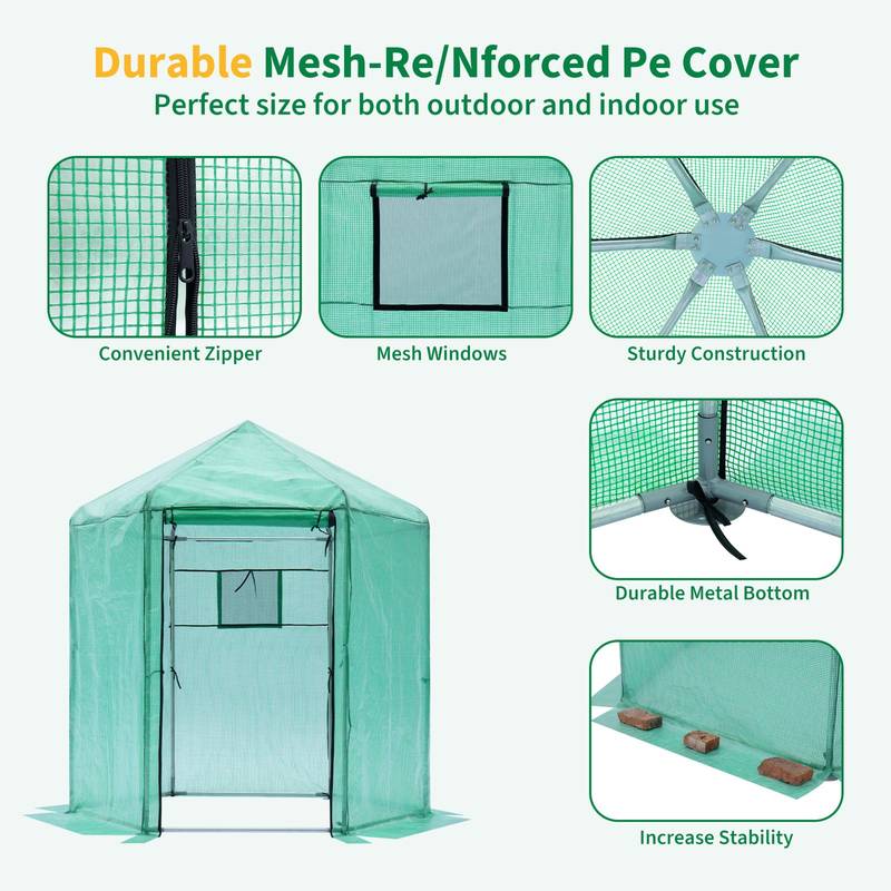 Hexagonal Heavy-Duty Walk-In Greenhouse