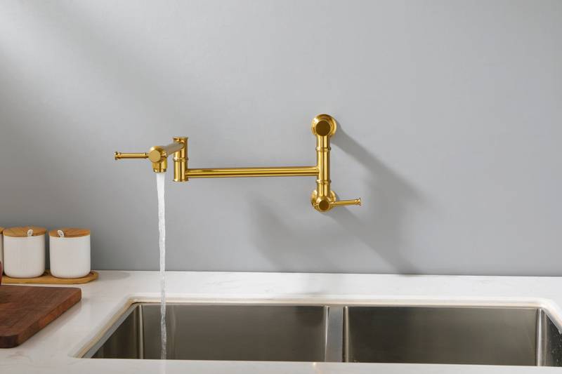 Wall-Mounted Brass Pot Filler Faucet
