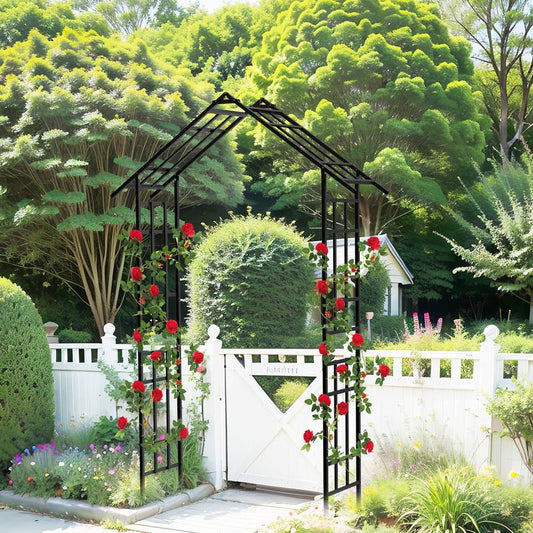 Versatile Black Garden Arch for Climbing Plants