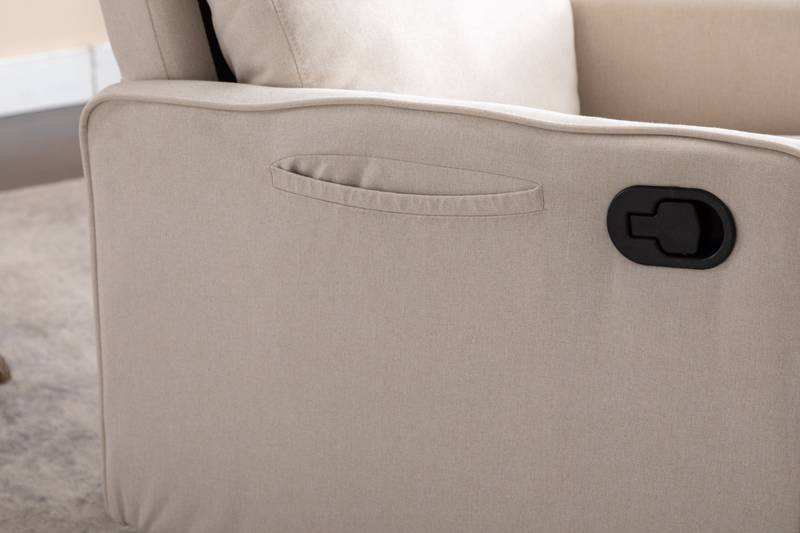 Cozy Beige Swivel Rocker Glider Chair