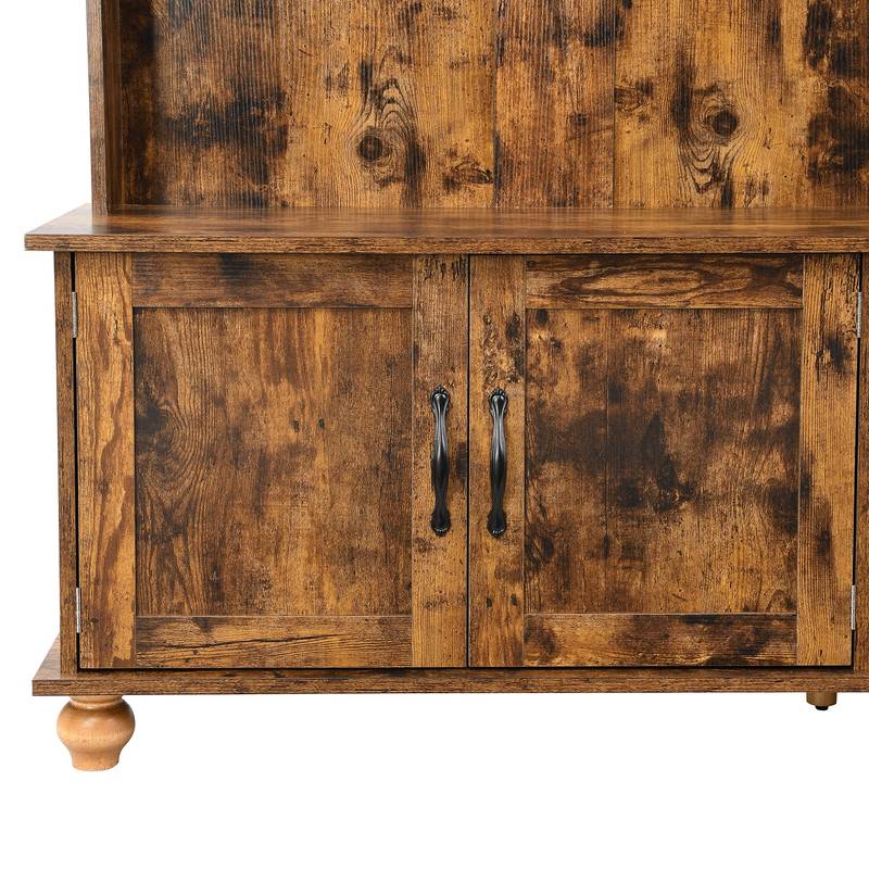 Rustic Charm Hall Tree with Storage and Hooks
