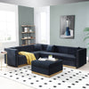 Chic Velvet Corner Sofa with Ottoman & Pillows