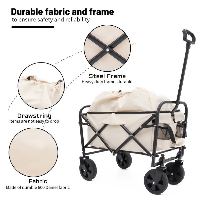 Versatile Collapsible Beach Wagon with Liner Bags