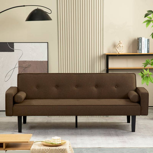 Cozy Modern Futon Sofa Bed with Armrests