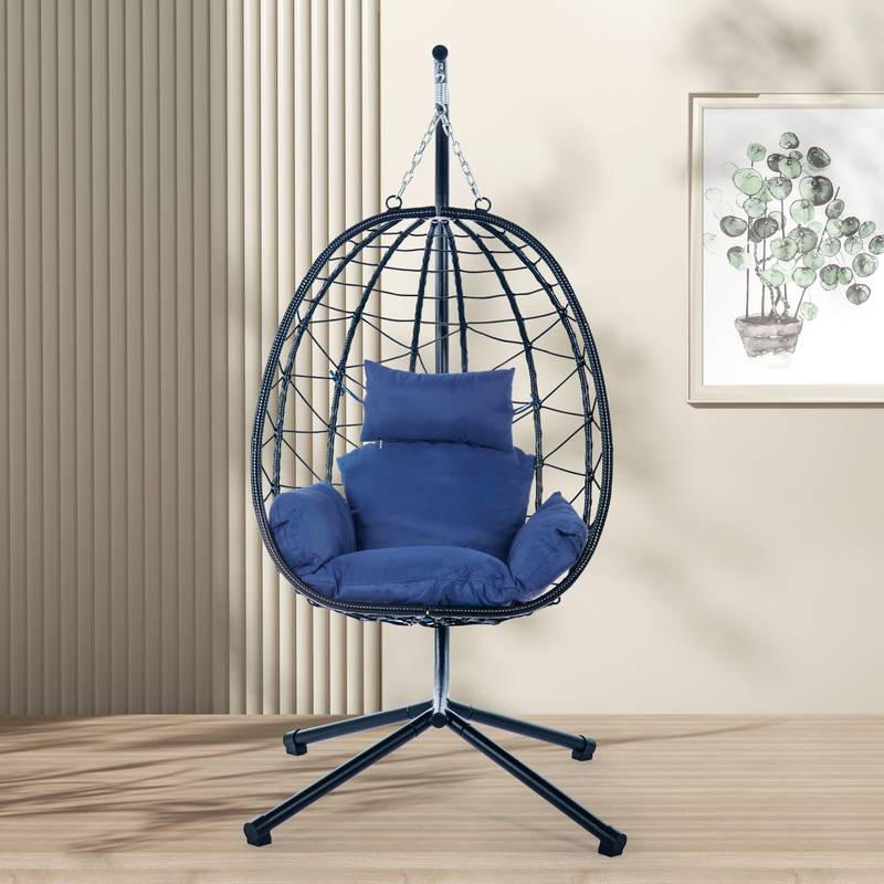 Cozy Swing Egg Chair with Stand for Indoor and Outdoor Relaxation