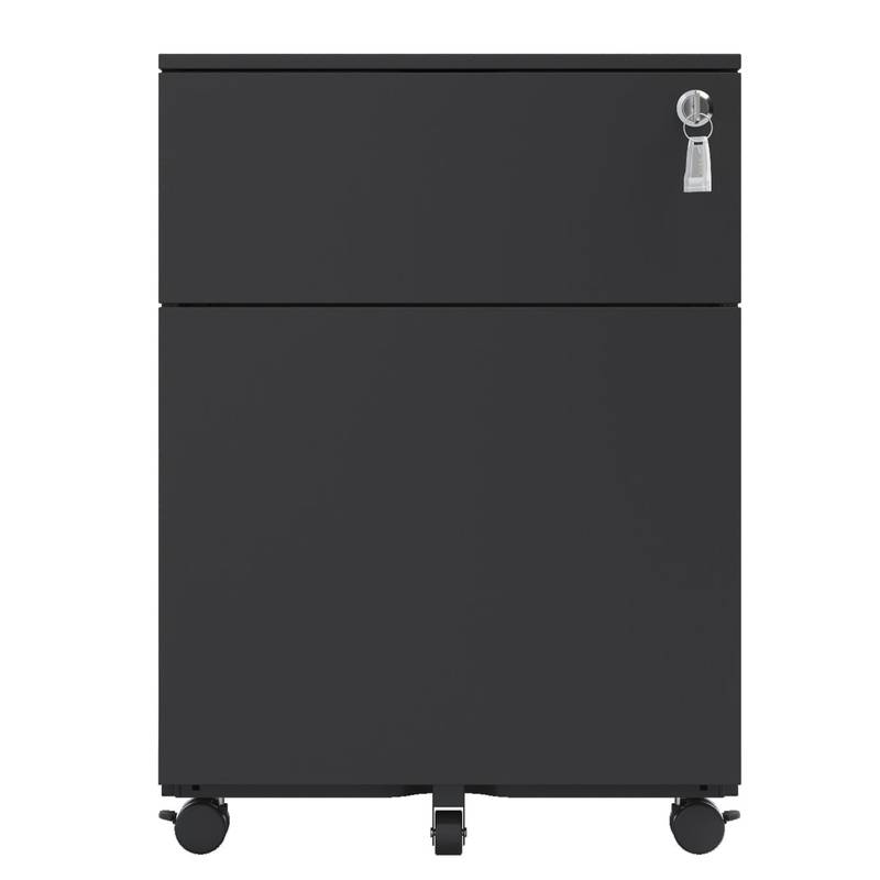 Secure Black Mobile File Cabinet