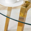 Chic Gold-Base Round Glass Dining Table