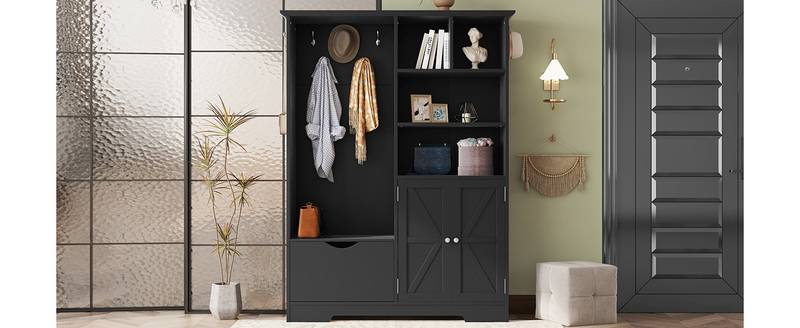 Chic Hallway Organizer with Bench and Storage