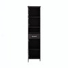 Sleek Slim Floor Cabinet with Adjustable Shelves - Black