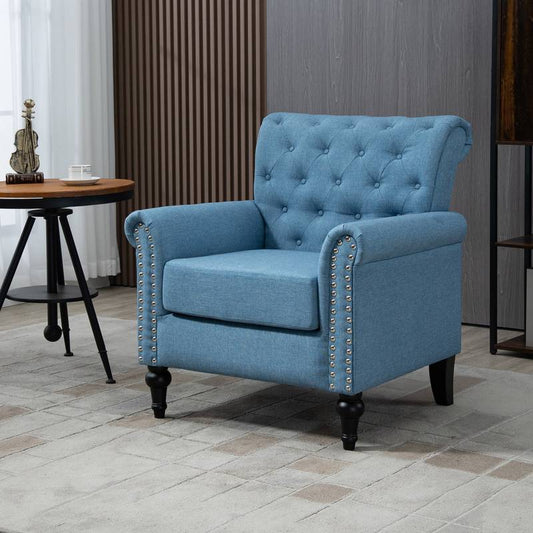 Chic Blue Accent Chair