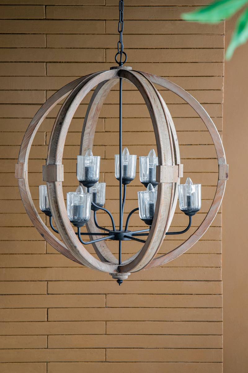 Wooden Glow Chandelier – Stylish Hanging Light for Any Space