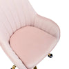 Chic Pink Velvet Office Chair with Gold Accents