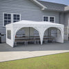 Easy Pop-Up Party Canopy with Sidewalls and Weights - Beige & White