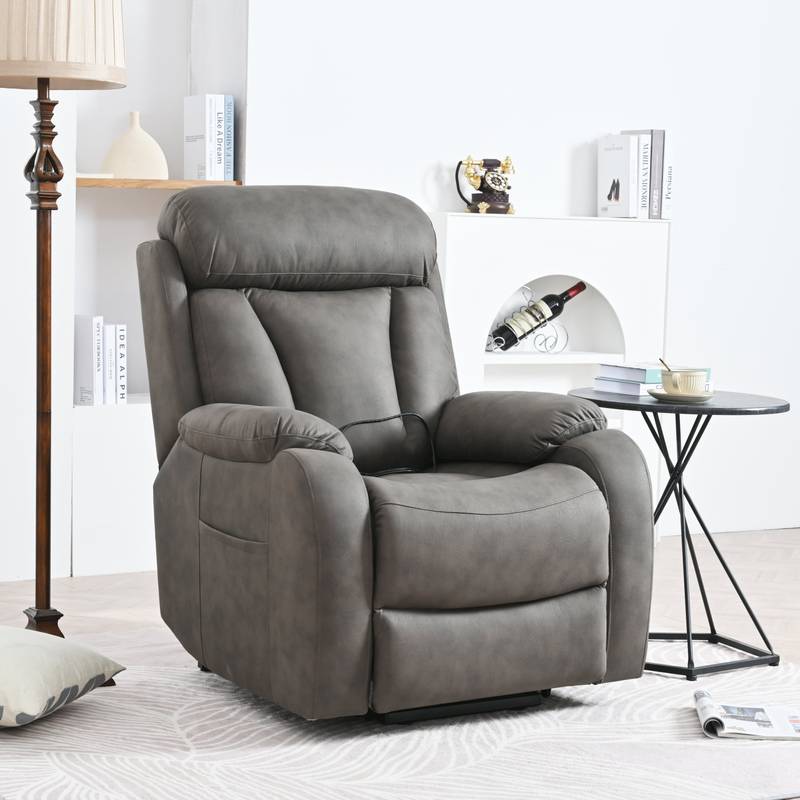 CozyLift Recliner Sofa - Comfort for Seniors in Dark Gray