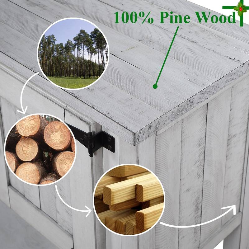 Chic Vintage Wood Sideboard with Storage and Style