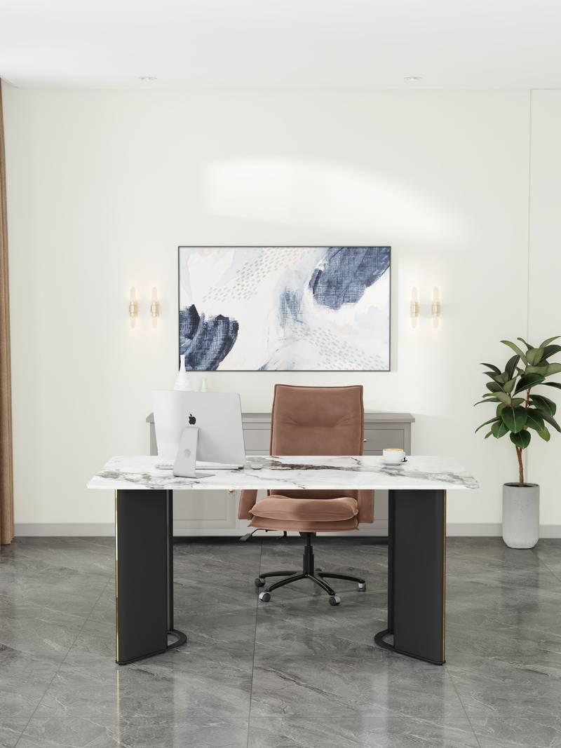 Chic Marble-Look Dining Table