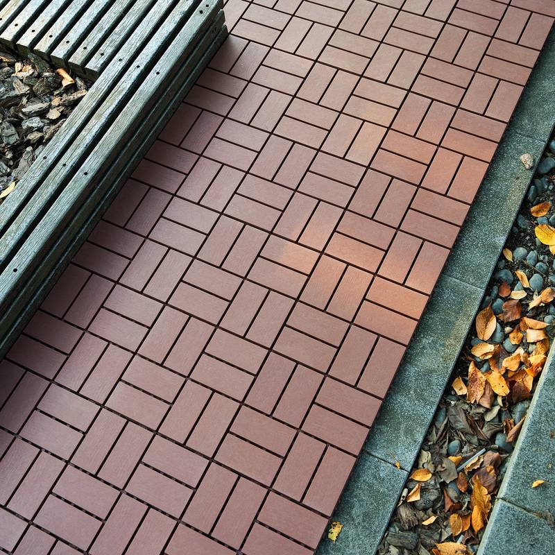 Outdoor Deck Tiles - Easy Interlocking Patio Flooring in Brown